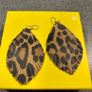 Leopard Print Dangle Earrings